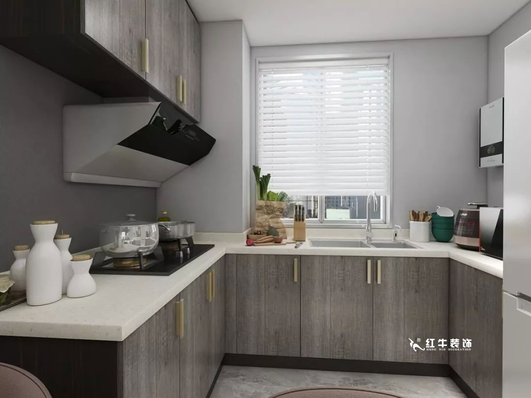 南京红牛装饰--金陵湾137㎡户型解析06区域详解_厨房+logo